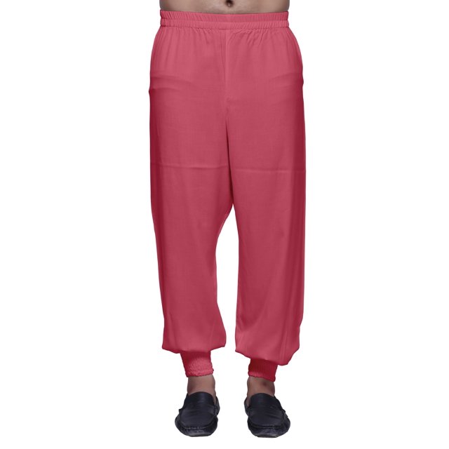 Atasi Mens Solid Rayon Readymade Pajama Ethnic Wear Adjustable Harem Pants