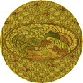 thumbnail image 1 of Ahgly Tapis Rond Lavable en Machine Intérieur Transitionnel Brun Bronze Foncé, 3 Pieds Rond, 1 of 7