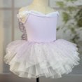 thumbnail image 5 of XDZJLR Girls Rompers Kids Summer Solid Color Suspender Dance Training Dress Children's Performance Puffy Dress Outfit Purple 5-6 Years, 5 of 5