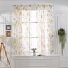 TIMIFIS Rideaux Transparents Feuilles Rideau Transparent Tulle Voile de Fenêtre Draperie Cantonnière 1 Panneau Tissu Rideaux - Été