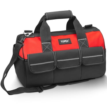 TOPEX Sac à Outils de 16 Pouces Organisateur d'Outils à Multiples Poches avec Bandoulière Ajustable