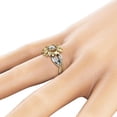 thumbnail image 4 of EGNMCR Rings Exquisite Women's Two Tone Floral Ring Round Sunflower Jewel ring, 4 of 5