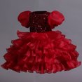 thumbnail image 3 of Robes de Princesse pour Fillettes Robe de Bal d'Anniversaire Manches Bouffantes Robe à Sequins en Tulle + Bandeau, 3 of 4