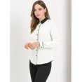 thumbnail image 4 of INSPIRE CHIC Chemise Boutonnée pour Femme à Manches Longues de Travail Col Peter Pan Blouse Haut, 4 of 6