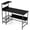 Black, variant on Costway 48" Computer Desk with Power Outlets, Reversible Office Desk with Storage Shelve Pink