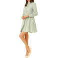 thumbnail image 4 of INSPIRE CHIC Robe pour Femme Manches Longues Col Rabattu Boutonnée Mini Robe Chemise Florale TP Vert Pâle, 4 of 6