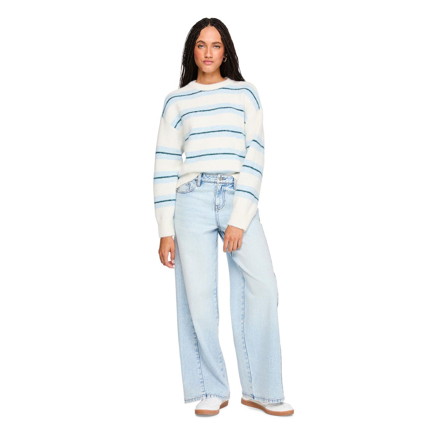 No Boundaries Women's Mid Rise Wide Leg Jean