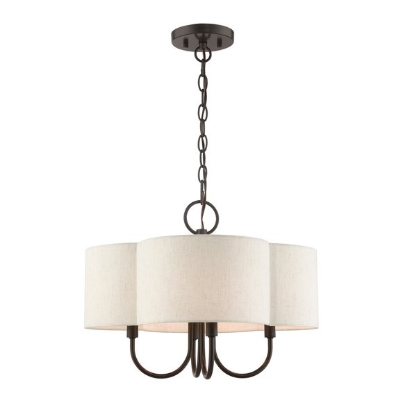 Livex Lighting Solstice 4-Light English Bronze Chandelier with Shade