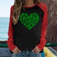 thumbnail image 2 of QIPOPIQ T-Shirts à Manches Longues à Col Rond pour Femmes T-Shirts de la Saint-Patrick T-Shirt Imprimé Trèfle de Printemps T-Shirt Vert Porte-Bonheur T-Shirts de la Saint-Patrick Tuniques Patchwork Hauts Chemises de Fête Aubaines, 2 of 4
