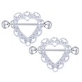 thumbnail image 4 of Milaget 2 Pcs 14G Anneaux de Tétine en Forme de Cœur Perçage du Corps Anneaux de Tétine Bijoux, 4 of 4