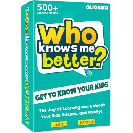 QUOKKA Fun Board Game for 8 10 Year Olds - Family Card Game for Kids Ages 6 7 & Adults - Who Knows Me Better | Guess Questions | Easy to Learn - Get to Know Your Friends & Family