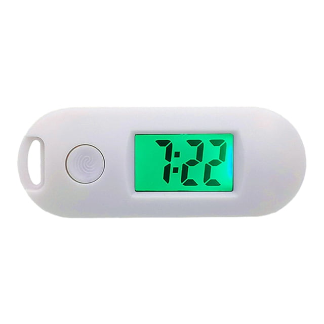 Decodeary Porte-Clés Montre de Poche Application Large Compacte et Portable Montre Électronique Numérique Blanche