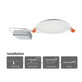 thumbnail image 3 of American Imaginations 24 Pieces Set Of 6-in. W Round Aluminum Semi-Recessed Pot Lights In White AI-29248, 3 of 9
