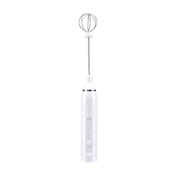 Iumwxz Batteur à Main Portable Mousseur en Acier Inoxydable Mousseur à Lait Fouet Double pour Oeufs Outils de Cuisine Blanc ABS+PET Liquidation de Fin d'Année