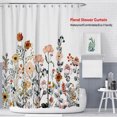 thumbnail image 3 of Transemion Rideau de Douche avec Crochet Motif Feuilles Plantes Fleurs Rideaux de Salle de Bain Tissu Polyester Anti-Moisissure Moustiquaire de Baignoire Fleur Colorée 90*180, 3 of 6