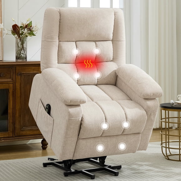 Korser Power Lift Recliner Chair for Elderly with Massage Infinite Position for Living Room,Khaki