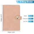 thumbnail image 2 of Uxcell A7 PU Leather Binder Cover, 6 Ring Loose Leaf Binder Protector Round Ring Binder Cover Refillable Notebook Binder for Meeting Photocard Budget Notebook Folder, Pink, 2 of 6