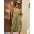 thumbnail image 5 of Robe Sans Manches à Col Rond Simple, Robe Décontractée Sans Manches pour le Printemps et l'Été, Vêtements pour Femmes, 5 of 5