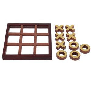 Fyydes Wooden Board Game,XO Wooden Board Game XO Toe Game Coffee Table Decor Interactive Puzzle Game For Children Family,Family Board Game Toy