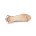 thumbnail image 4 of BLISSFUL STEP Women's Ankle Strap High Block Heels Sandals Nude 8, 4 of 7