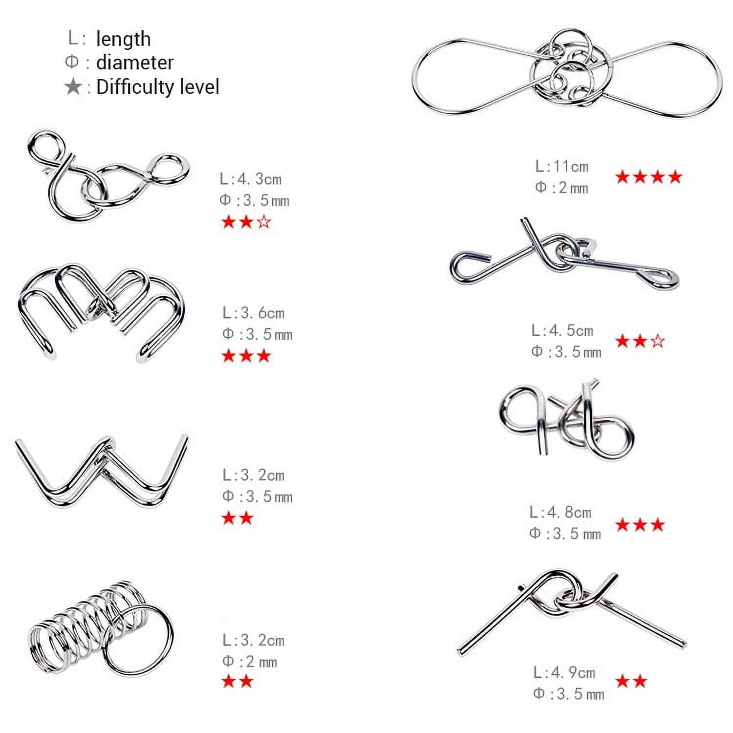 Metal Wire Puzzles IQ Test Mind Game Toys Brain Teaser Metal Wire