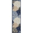thumbnail image 1 of homeroots home decor 384816 2’ x 12’ Blue Large Floral Indoor Outdoor Runner Rug, 1 of 1