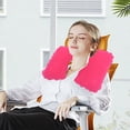 thumbnail image 4 of Wzzjkit Comfortable Travel Neck Pillow PVC Flocked U Shaped Cushion for Aviation Outdoor Home Use Portable Inflatable Cervical Support Pillow with Soft Velour Cover, 4 of 6