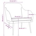 thumbnail image 4 of vidaXL Armchair Light Grey 63x76x80 cm Velvet, 4 of 5