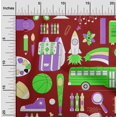 thumbnail image 2 of oneOone Polyester Spandex Maroon Fabric Kids Sewing Material Print Fabric By The Yard 56 Inch Wide, 2 of 4
