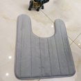 thumbnail image 3 of U-shaped Toilet Mat Water Absrobent Non-slip Elastic Skin-friendly Bathroom Rug Pad Bath Rug Showering Protection Household Home Silver Gray 40*60cm, 3 of 6