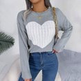 thumbnail image 2 of Fgnfyis S S Chandails pour Femmes Automne Hiver Imprimé Cœur Manches Longues Col Rond Tricoté Chandail Doux Chaud Col Roulé Décontracté Élégant Gri, 2 of 6