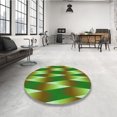 thumbnail image 4 of Ahgly Tapis Rond Lavable en Machine Intérieur Transitionnel Vert, 8 Pieds Rond, 4 of 7