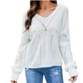 thumbnail image 1 of XZNGL Chunky Sweater Women Sweaters-Oversized Chunky Knit Color Block Drop Shoulder Batwing Sleeve Pullover Sweater Top Chunky Knit Sweater, 1 of 7