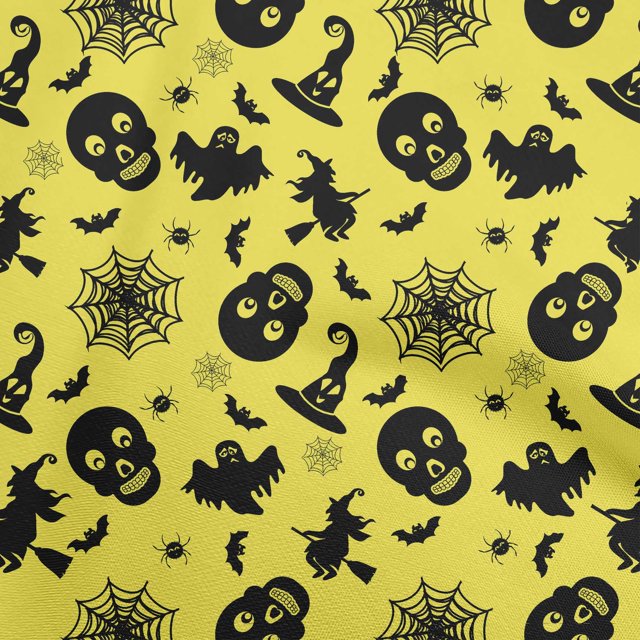 oneOone Tissu Polyester Spandex Jaune Moutarde Matériel de Robe d'Halloween Tissu Imprimé au Mètre 56 Pouces de Large