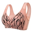 thumbnail image 1 of ManxiVoo Full Bust Front Closure Wireless Bra Large Cup Size Supportive Comfort Fit Seamless Camisole Style Printed Design M Size Orange, 1 of 6
