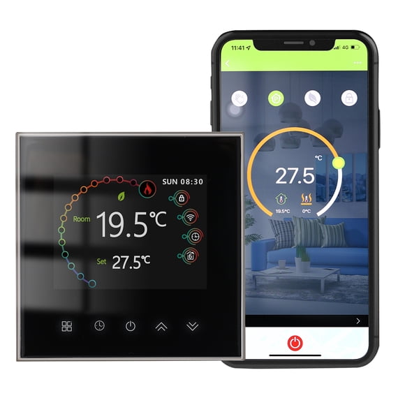 WiFi Smart Thermostat Temperature Controller Weekly Programmable Touch Control/ Mobile APP/ Voice Control Compatible with Alexa/Google Home, for Water/Gas Boiler 5A
