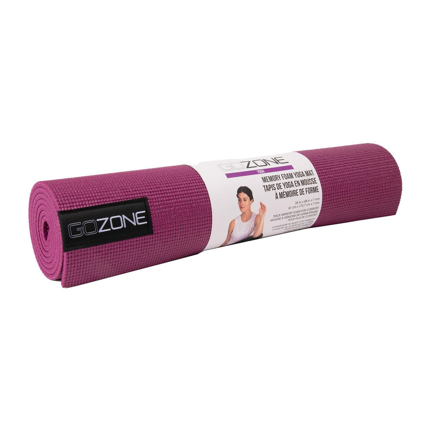 GoZone TAPIS DE YOGA EN MOUSSE À MÉMOIRE DE FORME, Bordeaux
