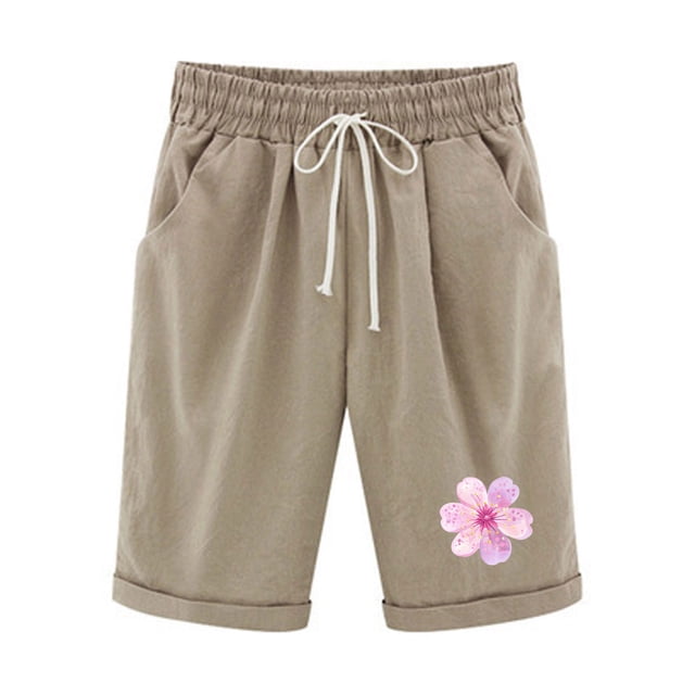 Birdeem Top and Shorts Sets for Women Womens Elastic Waist Printing Drawstring Shorts