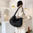 thumbnail image 4 of Autumn And Winter Women Down Bag Color Check Bag Large Capacity Messenger Bag, 4 of 8