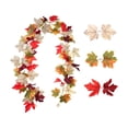 thumbnail image 2 of EGNMCR Halloween Thanksgiving Decorations Artificial Leaf Garland Rattan Hanging Pumpkin Maple Leaf Garland Indoor Home Halloween Christmas Party Fireplace Decorations Plasti c Maple Leaf Rattans, 2 of 6