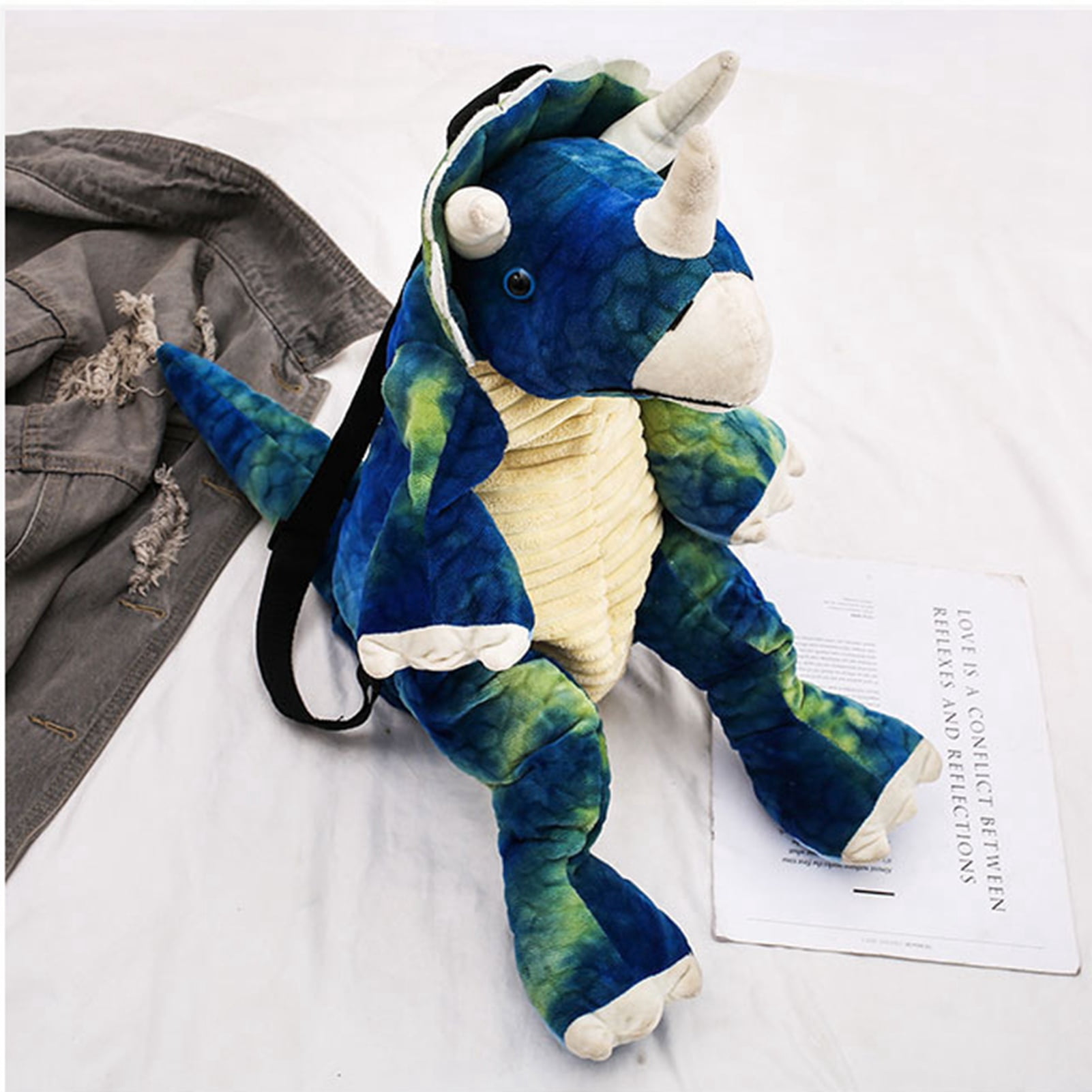 Cute Animal Cartoon Backpack School Bag, Cute 3D Dinosaur Children Backpack for Boys Girls, Kindergarten School Book Bag Shoulder Bag Travel Snack Toy Storage Daypack [blue]