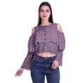 thumbnail image 1 of Moomaya Plus Size Cold Shoulder Top Printed Ladies Tops Blouses Women Party Tops, 1 of 4