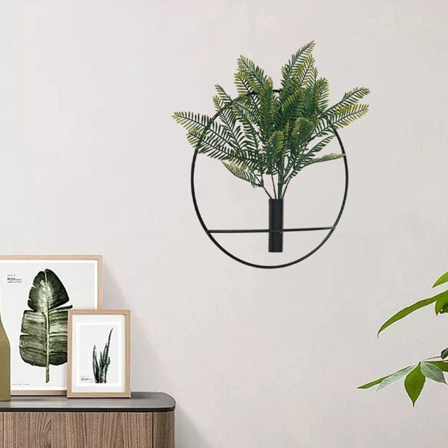 Yhmxh 1Pcs Wall Plant Decor Round Artificial Plants With Metal Round Hanging Hoop For Decor wall hanging