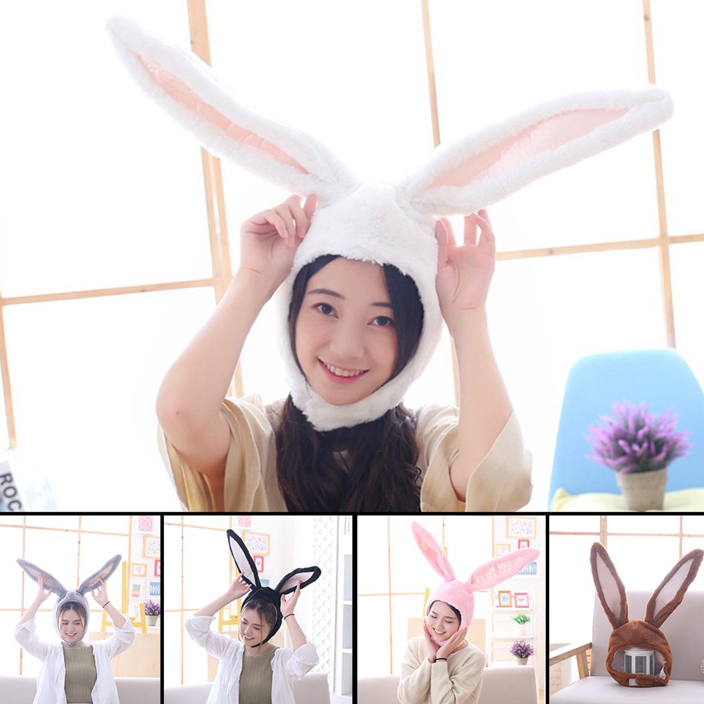 Cute Girls Plush Rabbit Bunny Ears Hat Earflap Cap Head Warmer Photo ...