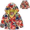thumbnail image 1 of Toddler Girls Winter Coat Solid Color Cartoon Printed Lightweight Coat Windbreaker Jacket Spring Jacket 2-3 Years Kids Clothes, 1 of 4