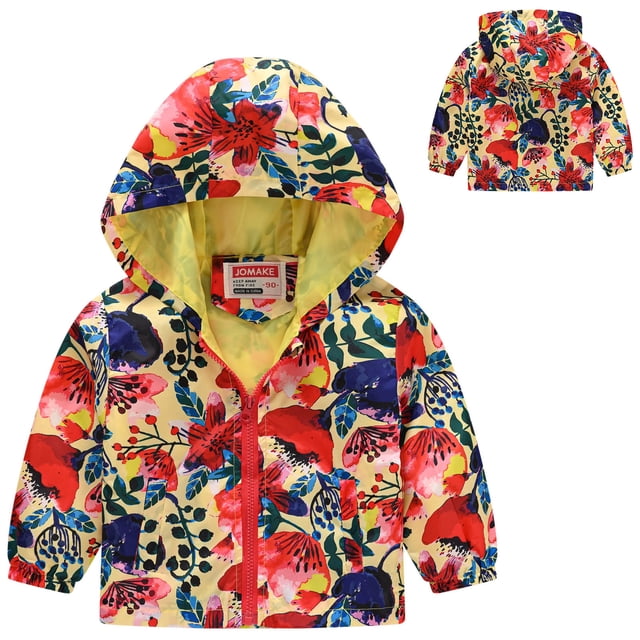 Toddler Girls Winter Coat Solid Color Cartoon Printed Lightweight Coat Windbreaker Jacket Spring Jacket 2-3 Years Kids Clothes