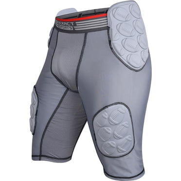 Exxact Sports Touchdown Gaine de Football pour Hommes à 5 Coussinets pour Adultes - Gaine de Football Rembourrée avec Poche pour Gobelet, Pantalon Gaine pour Hommes (A3TG, Gris)
