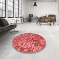 thumbnail image 4 of Ahgly Company Tapis d'Intérieur Lavables à la Machine, Carrés, Transitionnels, Rouges, 4 Pieds Carrés, 4 of 7