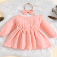 thumbnail image 3 of Bébé bébé Filles Tenues Manches Longues Volant une Ligne Robe Mignonne Vêtements 2 Pièces Ensemble, 3 of 8