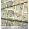 thumbnail image 3 of Soimoi Cotton Voile Fabric Bird & Reindeer Face Patchwork Decor Fabric Printed Yard 56 Inch Wide, 3 of 3